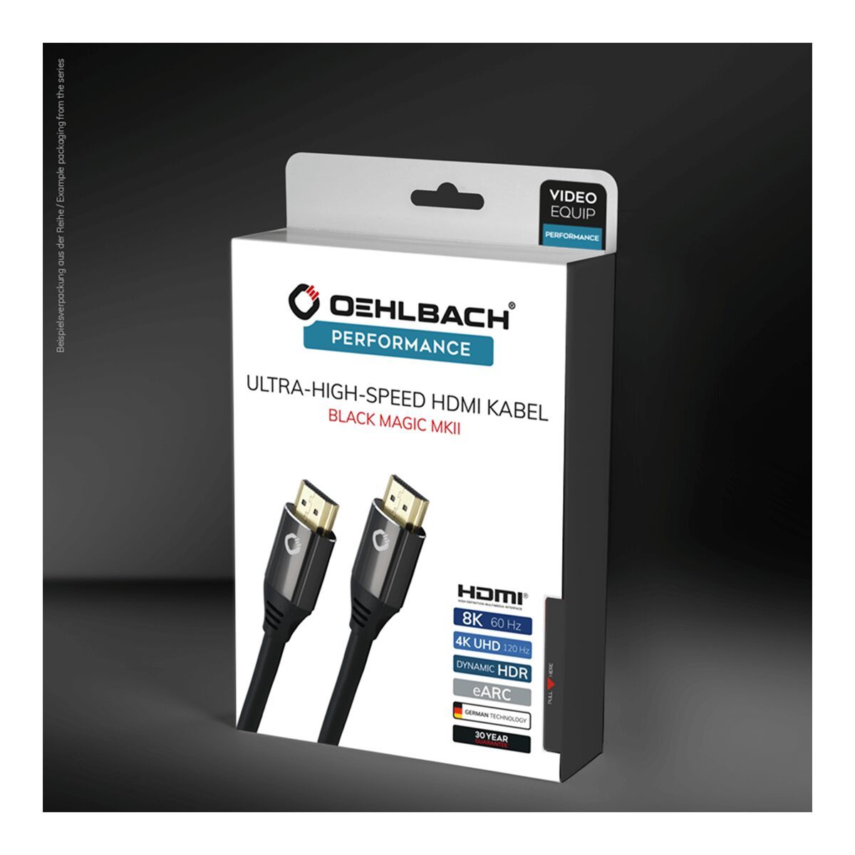 Vogel's Oehlbach Câble HDMI® Black Magic (3 mètres) Noir Pack shot 3D