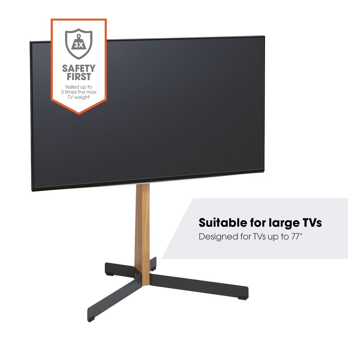 Vogel's TVS 3695 tv vloerstandaard (zwart) - Geschikt voor 40 tot 77 inch tv's tot 50 kg - USP