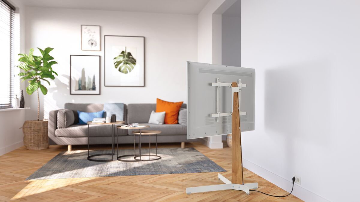 Vogel's TVS 3695 TV Floor Stand (white) - Suitable for 40 up to 77 inch TVs up to 50 kg - Ambiance