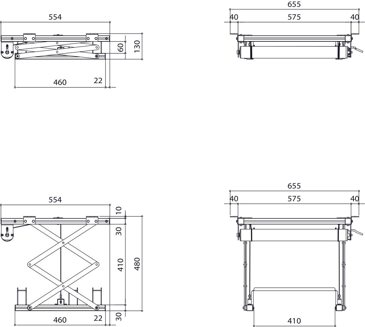 Vogel's PPL 2035 Projector Lift 120V - Dimensions