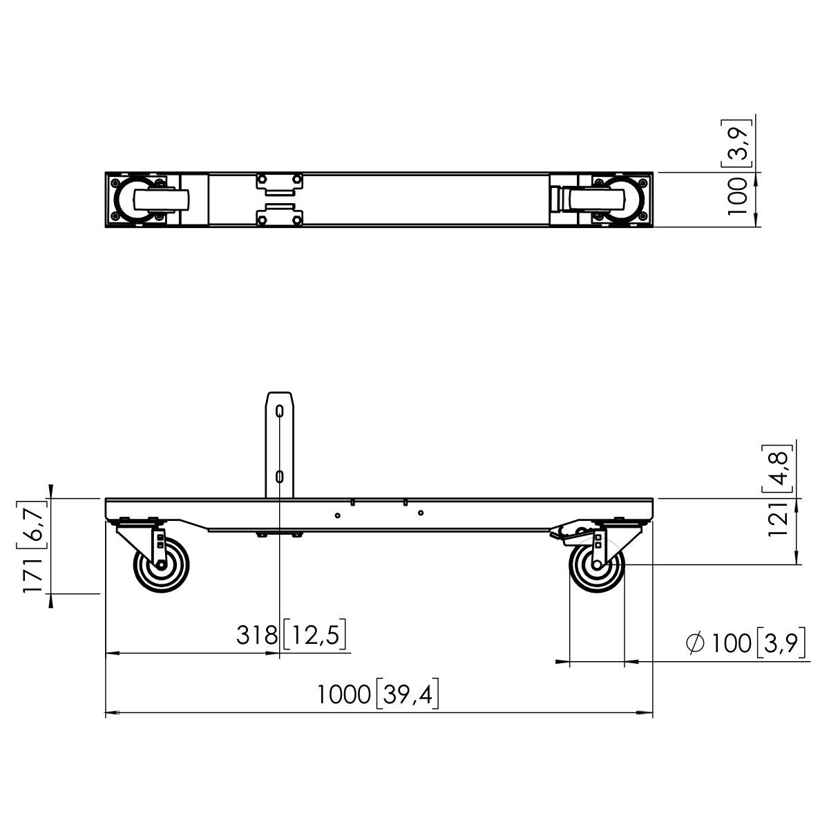 Vogel's PFT 8920 Video Wall Trolley Frame - Dimensions