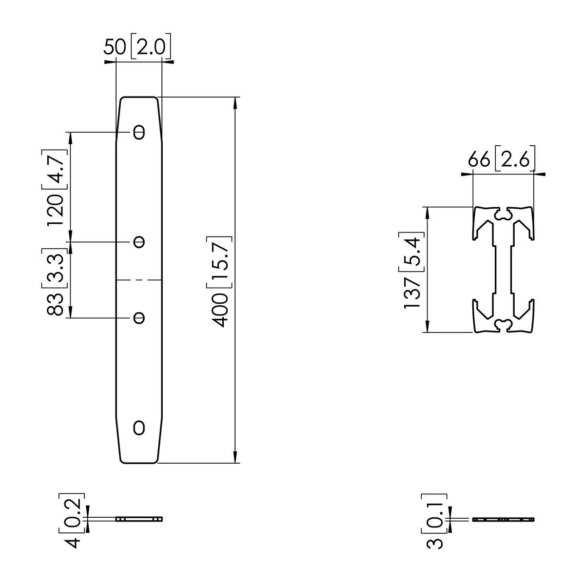 Vogel's PFA 9131 Acoplador para tubos para PUC 29 - Dimensions