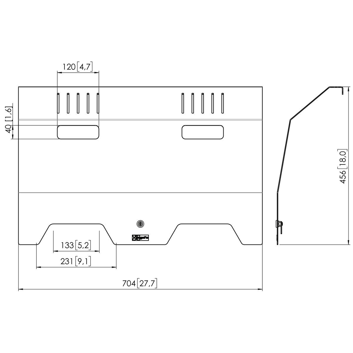Vogel's PFA 9147 Cover for PFI 3061/3062 - Dimensions
