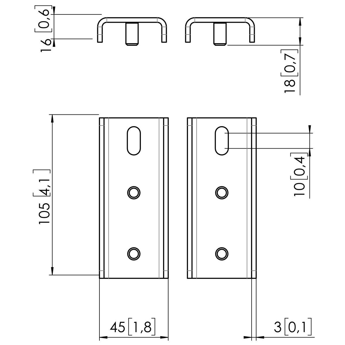 Vogel's PFA 9158 Adapters Samsung Flip 2 65" - Dimensions