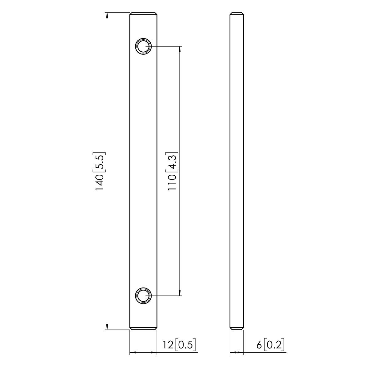 Vogel's PUA 9501 Pole coupler for PUC 21 - Dimensions