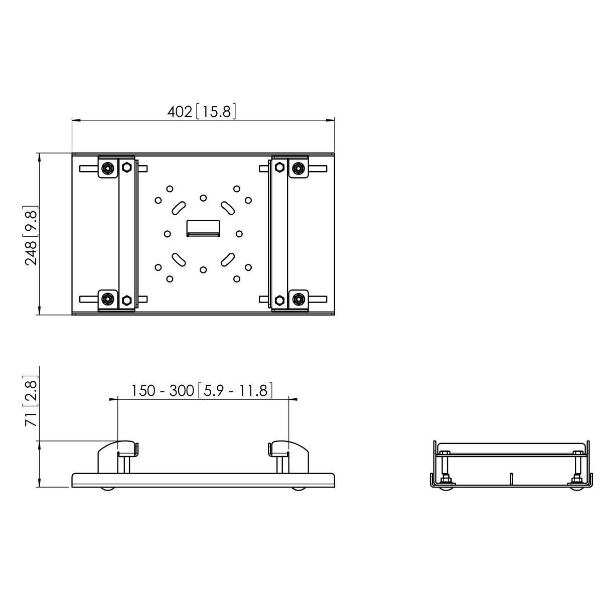 Vogel's PUA 9506 Girder / H-beam clamp 150-300 mm - Dimensions