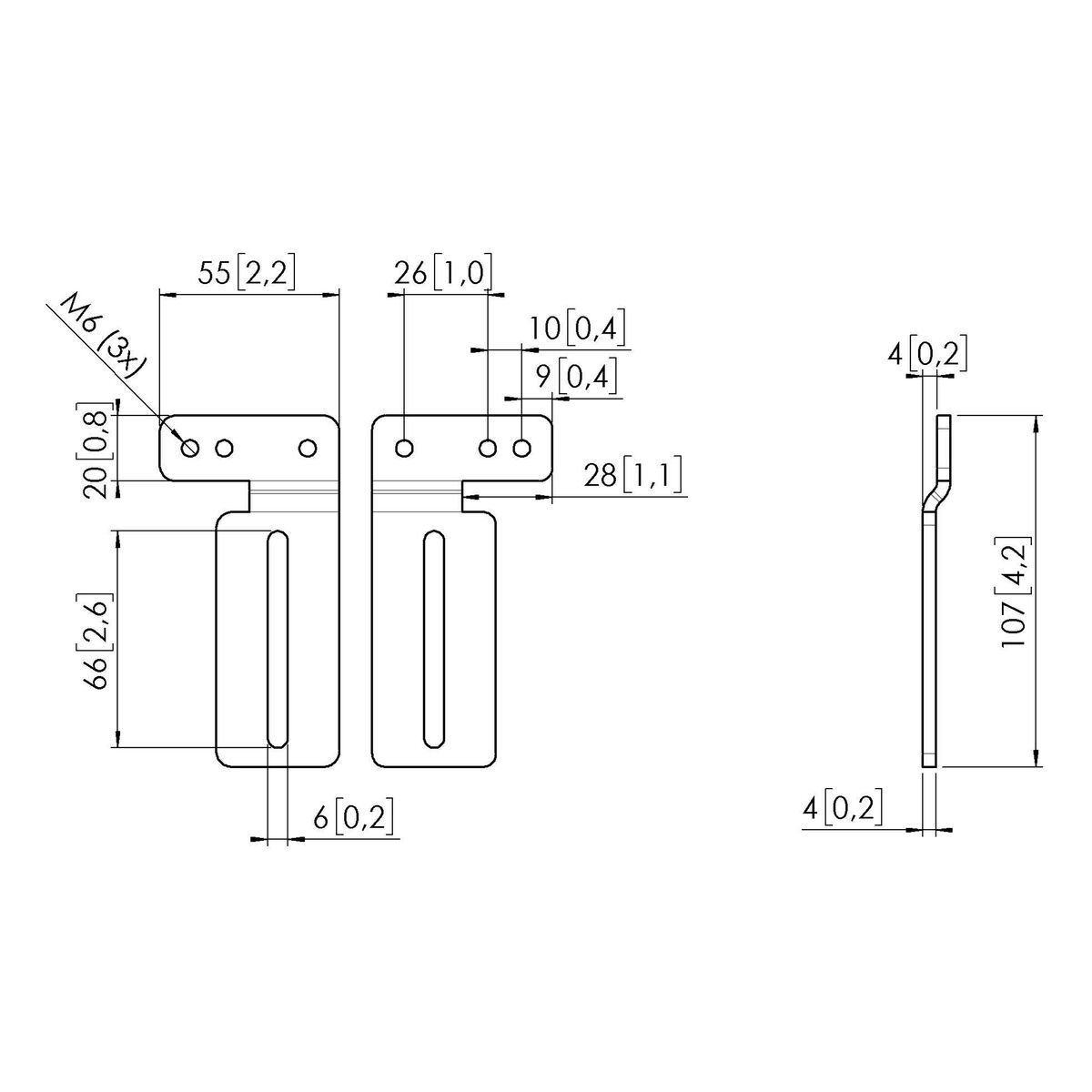 Vogel's RISE A163B Flexible (Stud) Wall Mounts Dimensions