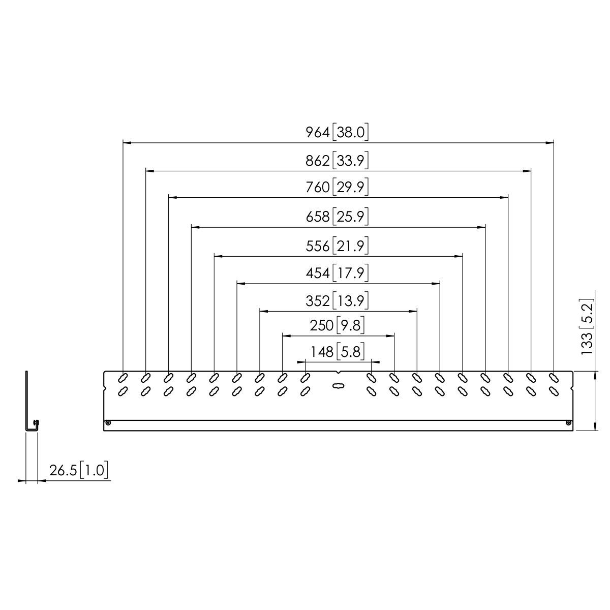 Vogel's PFW 5810 Display-Adapterbar - Dimensions