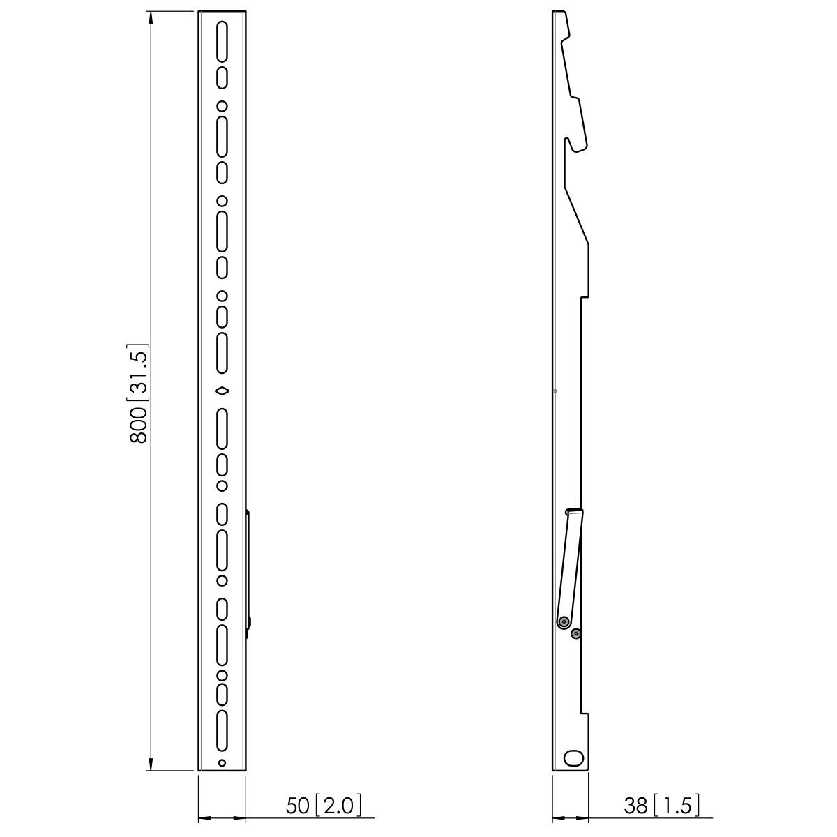 Vogel's PFW 5908 Display-Adapterstrips - Dimensions