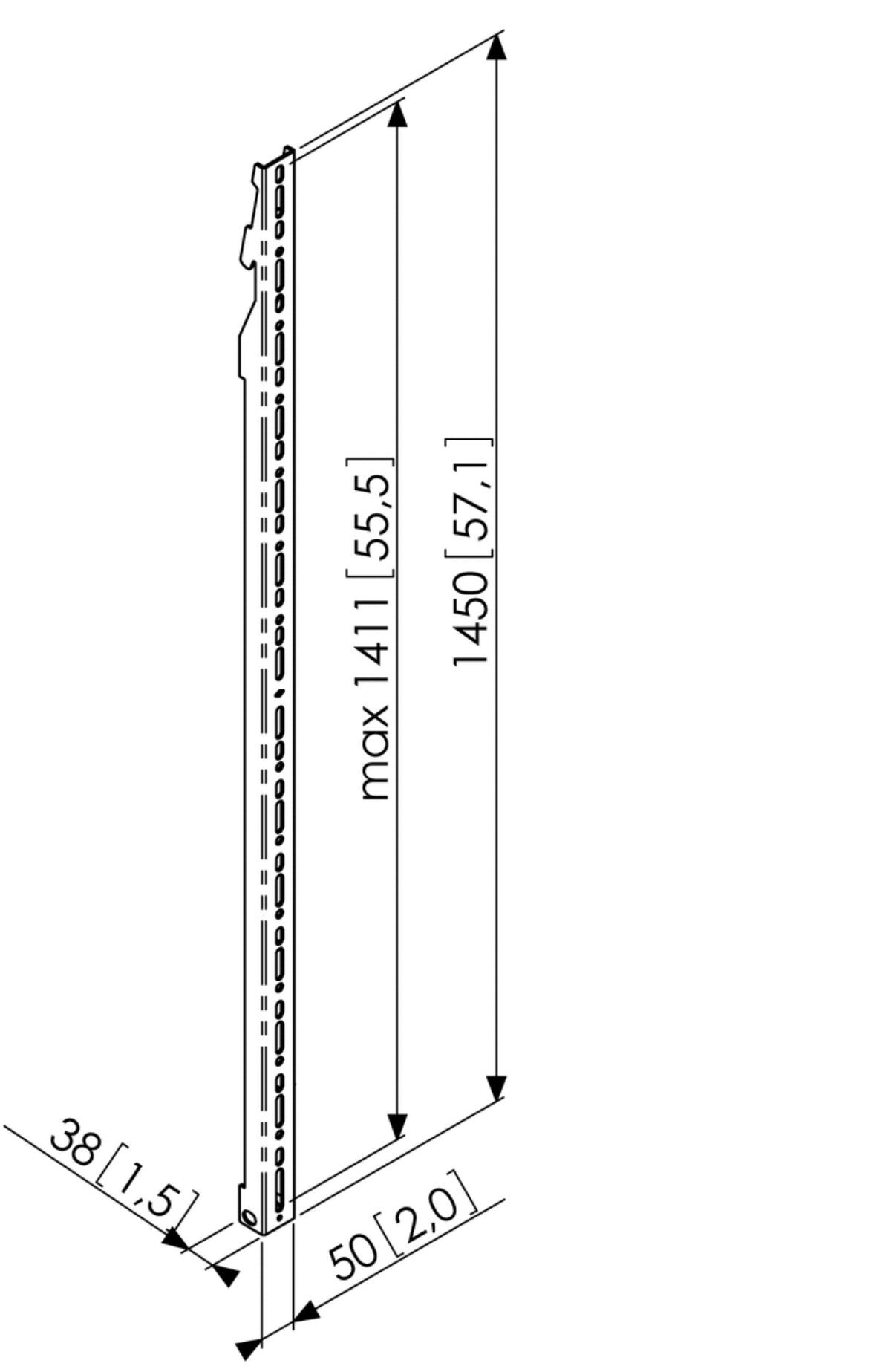 Vogel's PFW 5914 Display interface strips - Dimensions