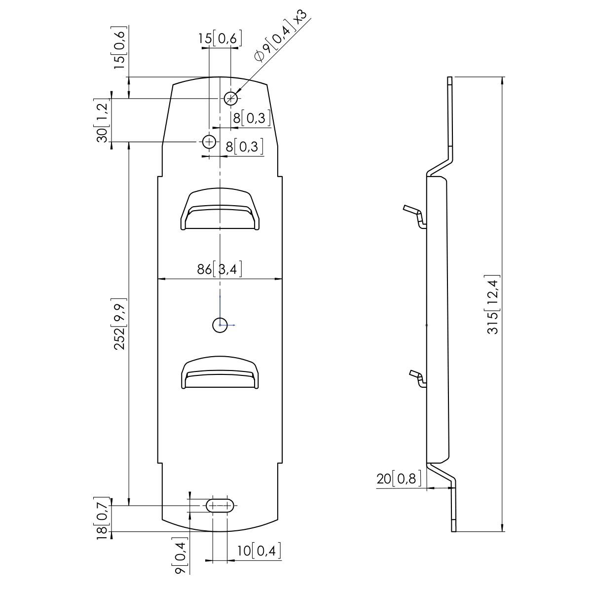Vogel's PFW 910 Display wall mount fixed - Dimensions