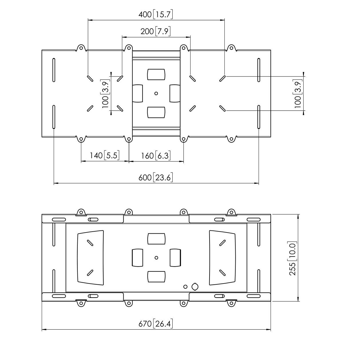 Vogel's FAU 3150 Interfaz - Dimensions