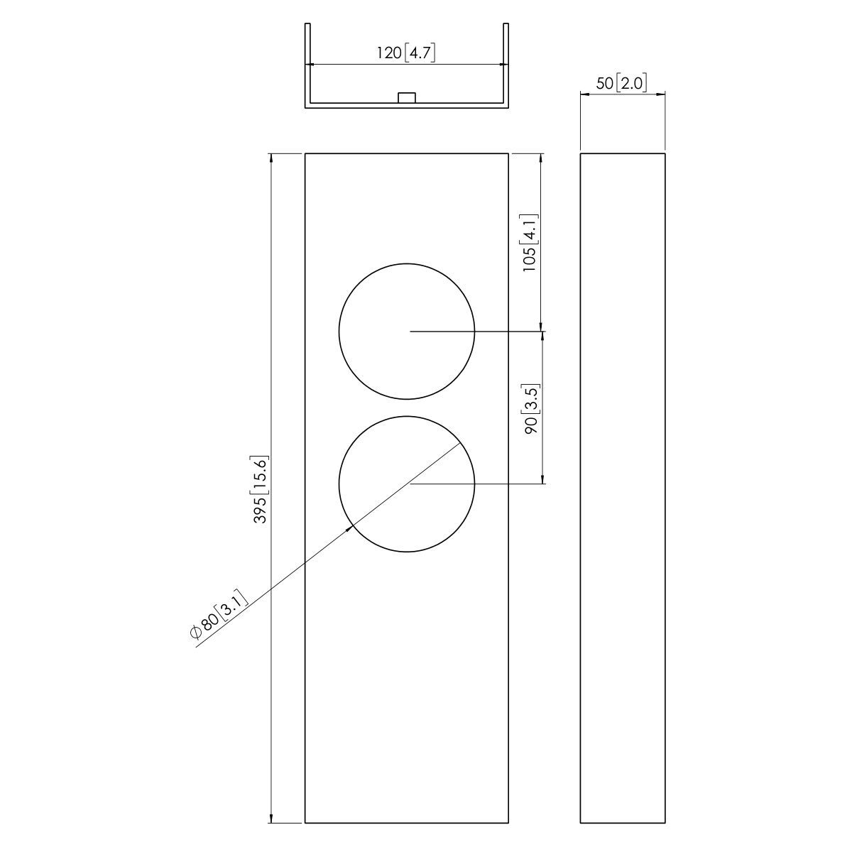 Vogel's PFA 9031 Column clamp - Dimensions