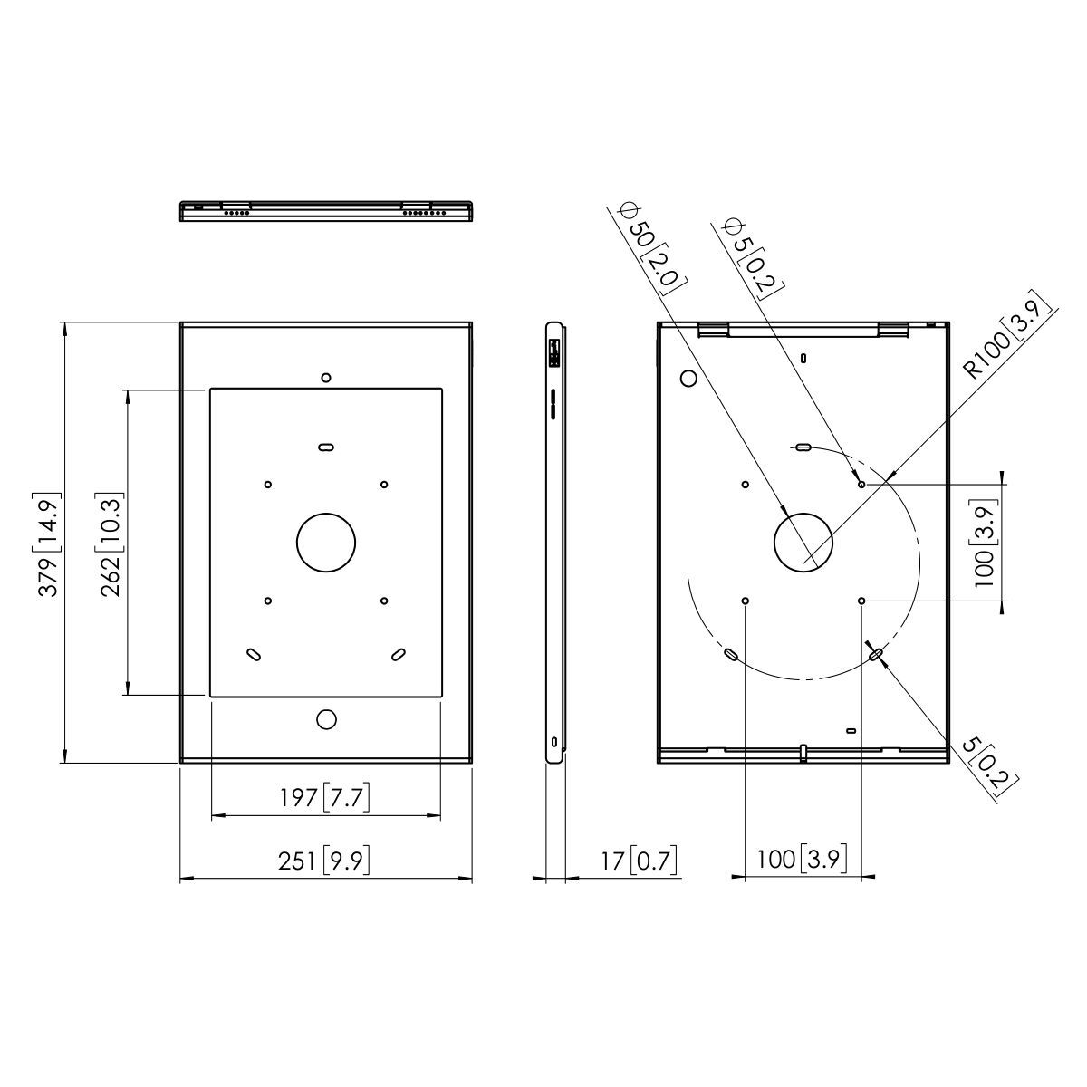 Vogel's PTS 1223 TabLock für iPad Pro 12.9 HTZ (2017) - Dimensions