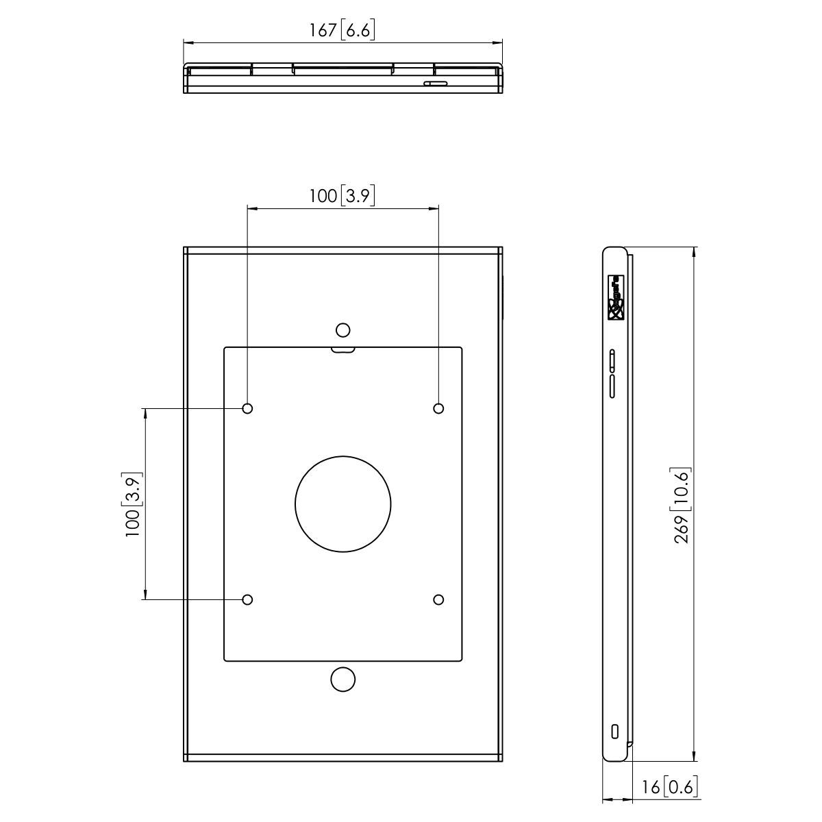 Vogel's PTS 1225 Tablet Holder for iPad mini (2019) - Dimensions