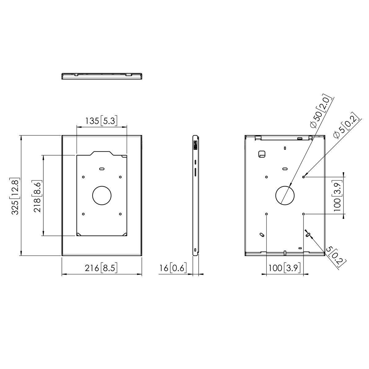 Vogel's PTS 1236 soporte para tableta - Dimensions