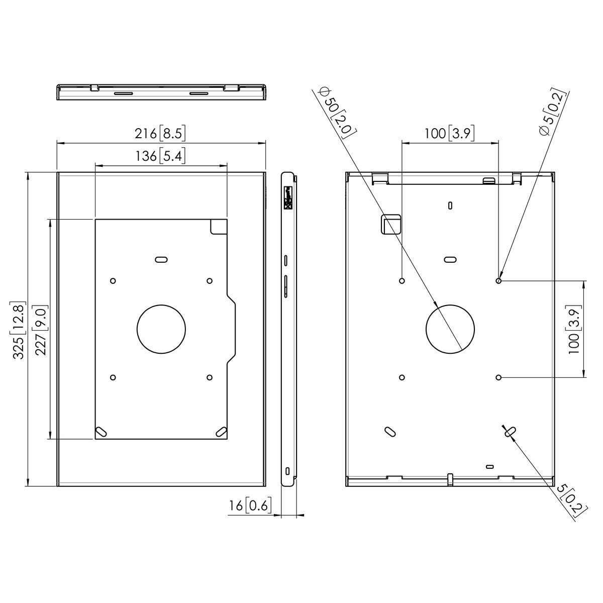 Vogel's PTS 1246 soporte para tableta - Dimensions