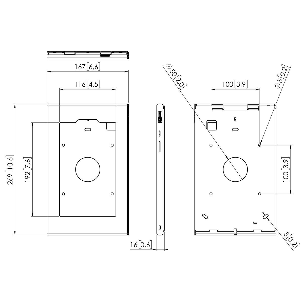 Vogel's PTS 1248 Tablethalterung - Dimensions