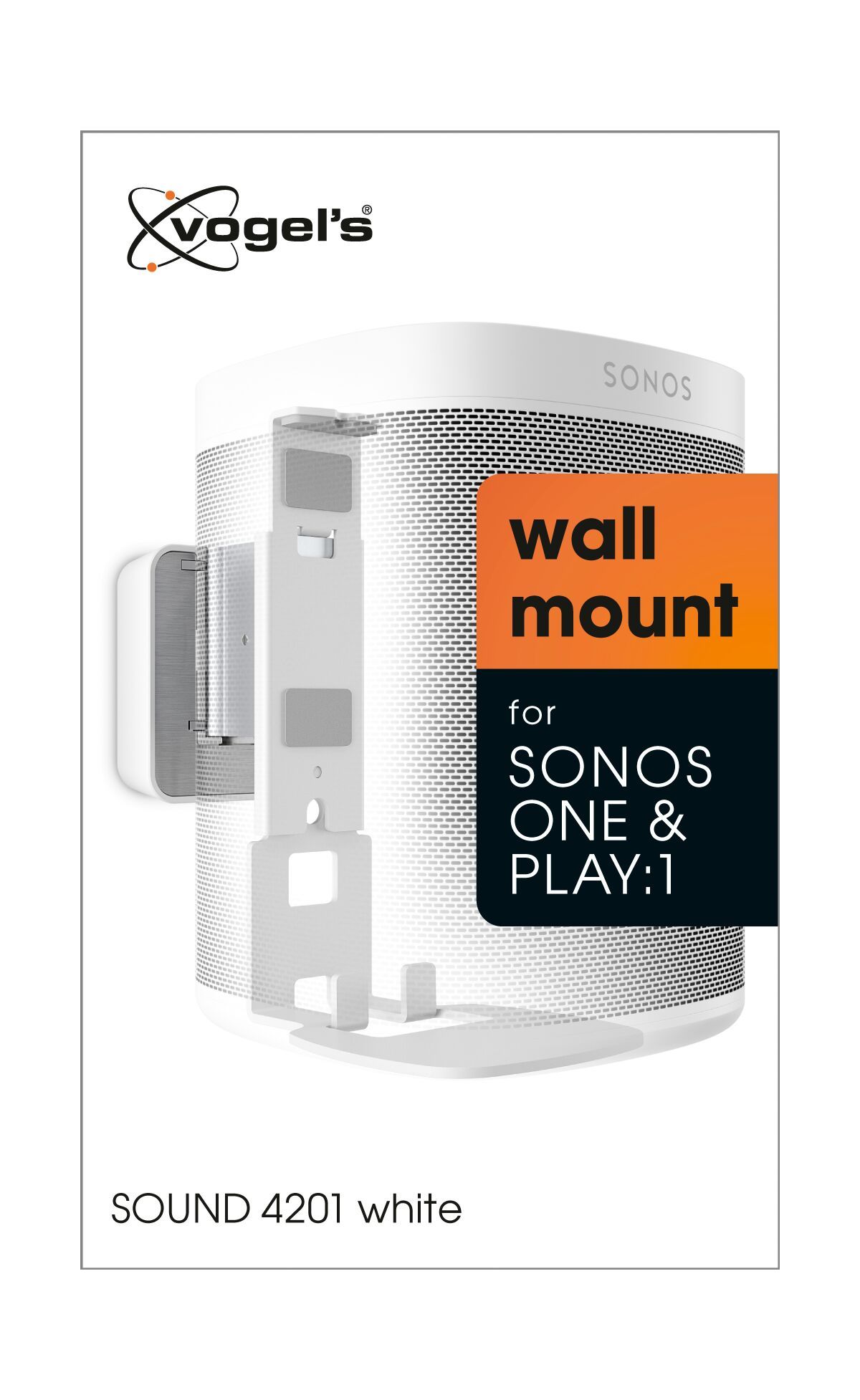 Vogel's SOUND 4201 Lautsprecher Wandhalterung für Sonos One (SL) & Play:1 (Weiß) - Packaging front