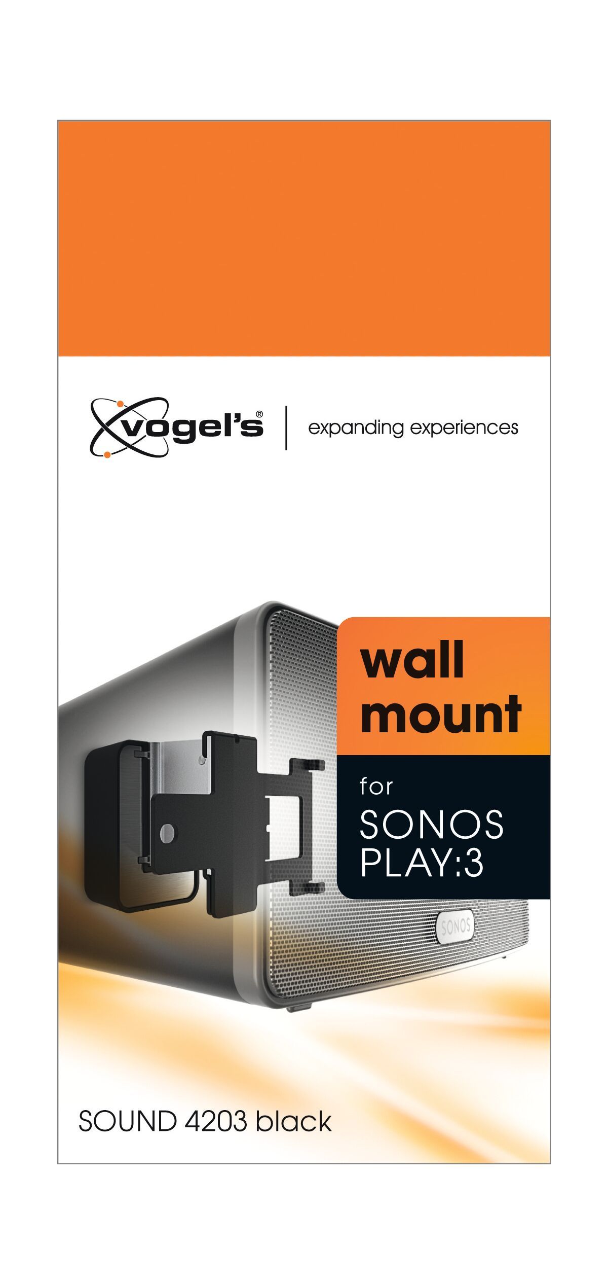 Vogel's SOUND 4203 Lautsprecher Wandhalterung für Sonos PLAY:3 (Schwarz) - Packaging front
