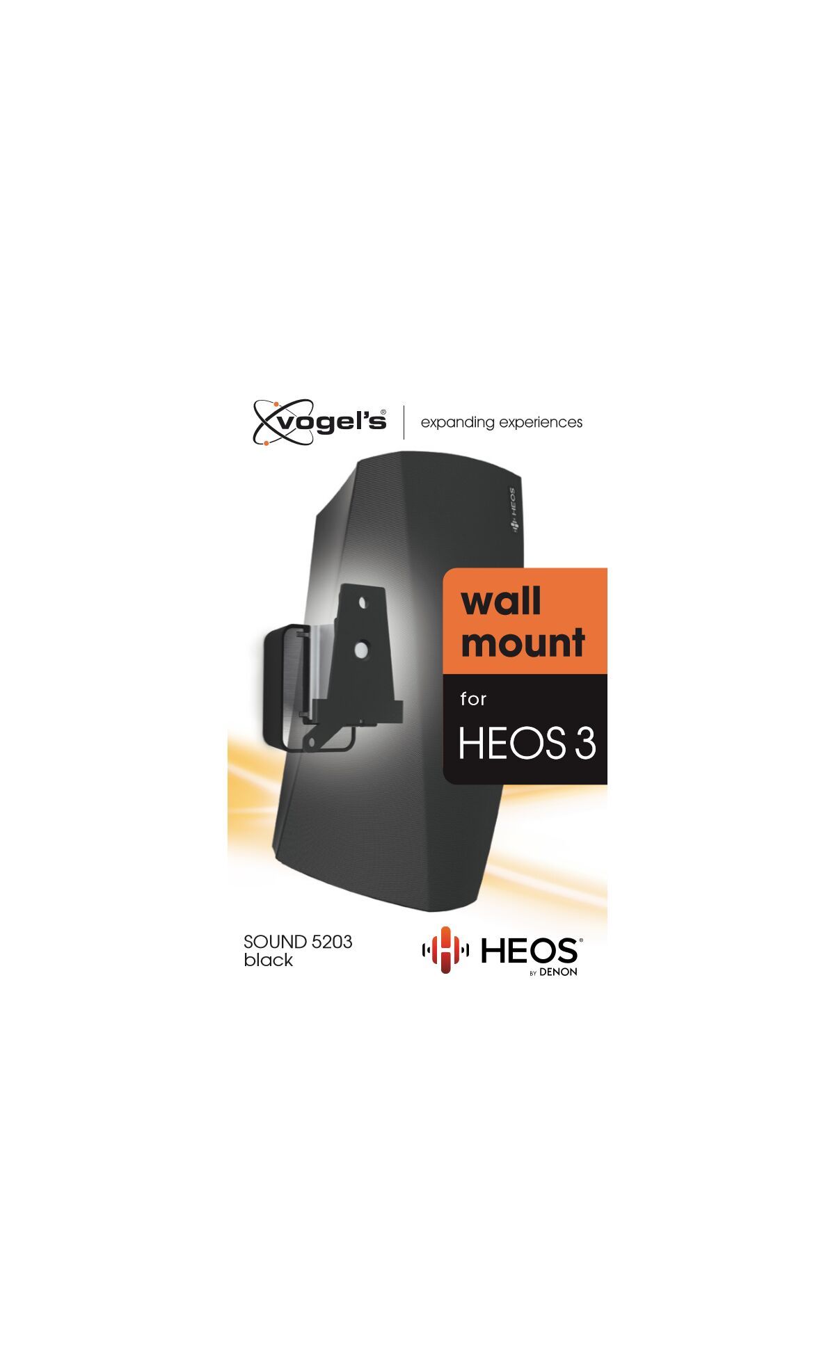 Vogel's SOUND 5203 Lautsprecher Wandhalterung für Denon HEOS 3 (Schwarz) - Packaging front