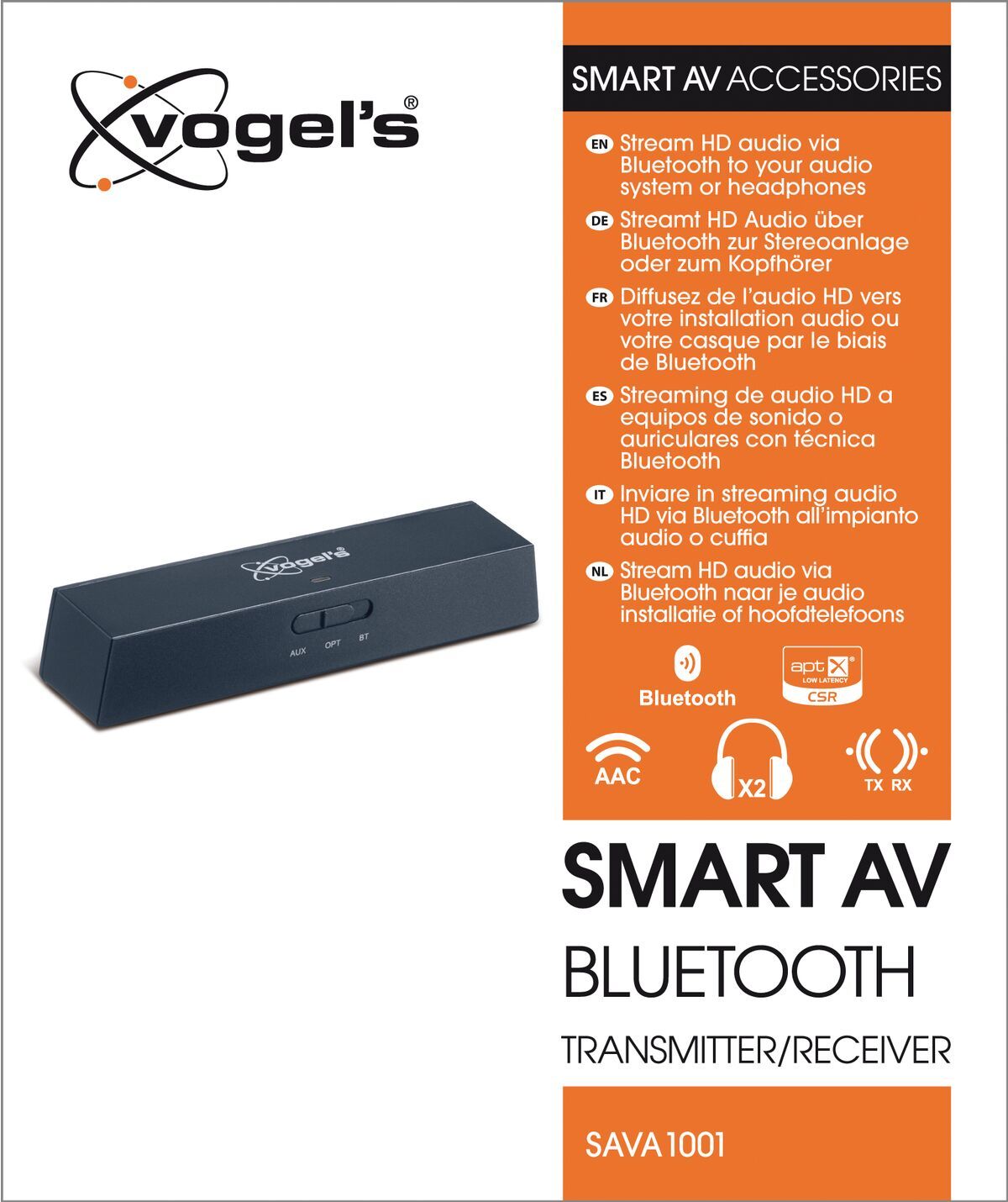 Vogel's SAVA 1001 Smart AV Bluetooth zender/ontvanger - Packaging front