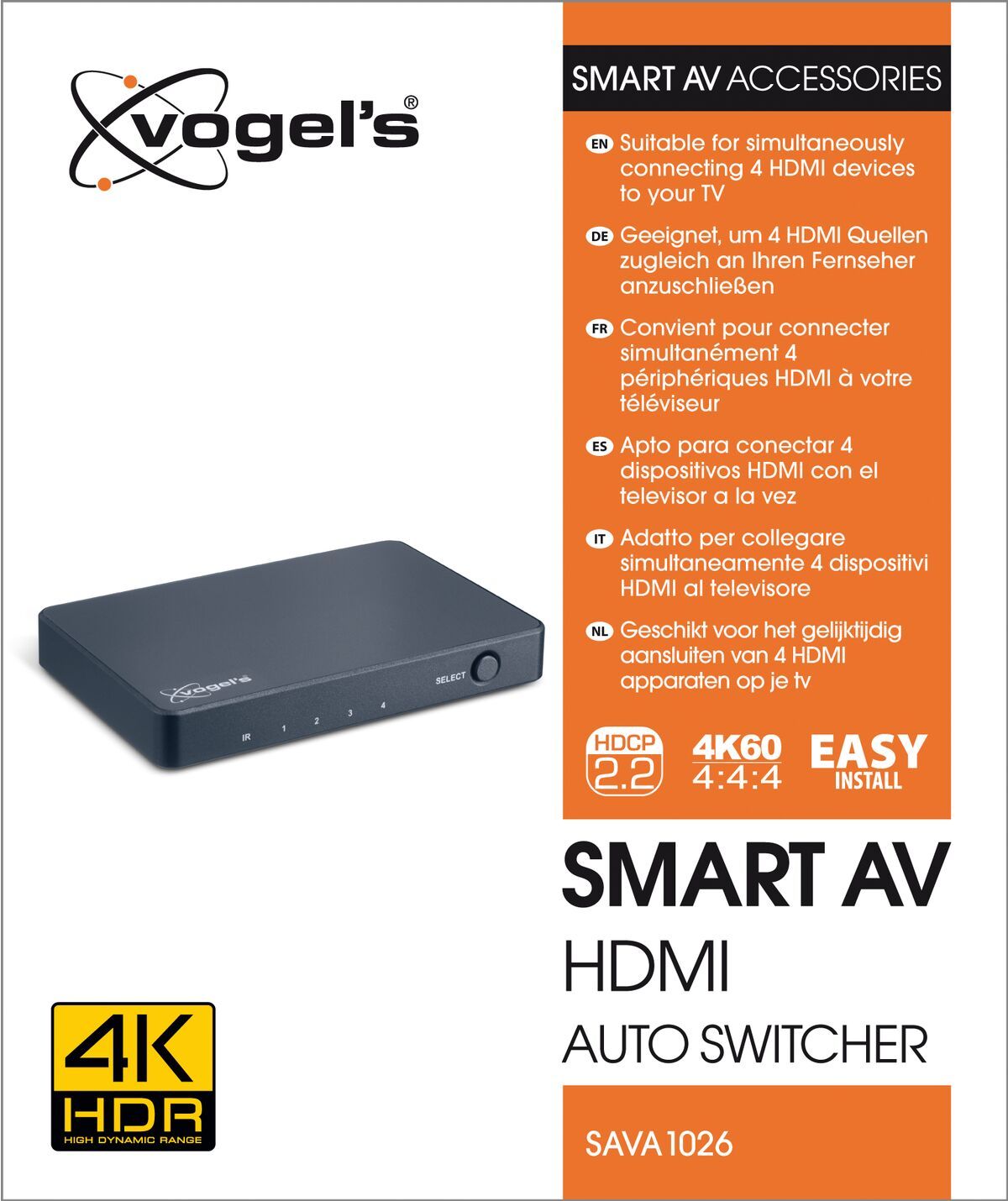 Vogel's Conmutador audiovisual automático HDMI inteligente SAVA 1026 - Packaging front