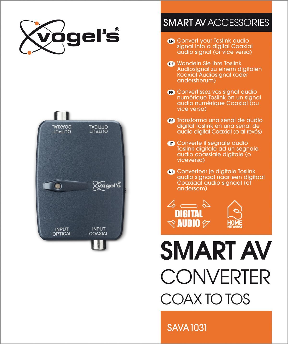 Vogel's SAVA 1031 Smart AV converter COAX to TOS - Packaging front