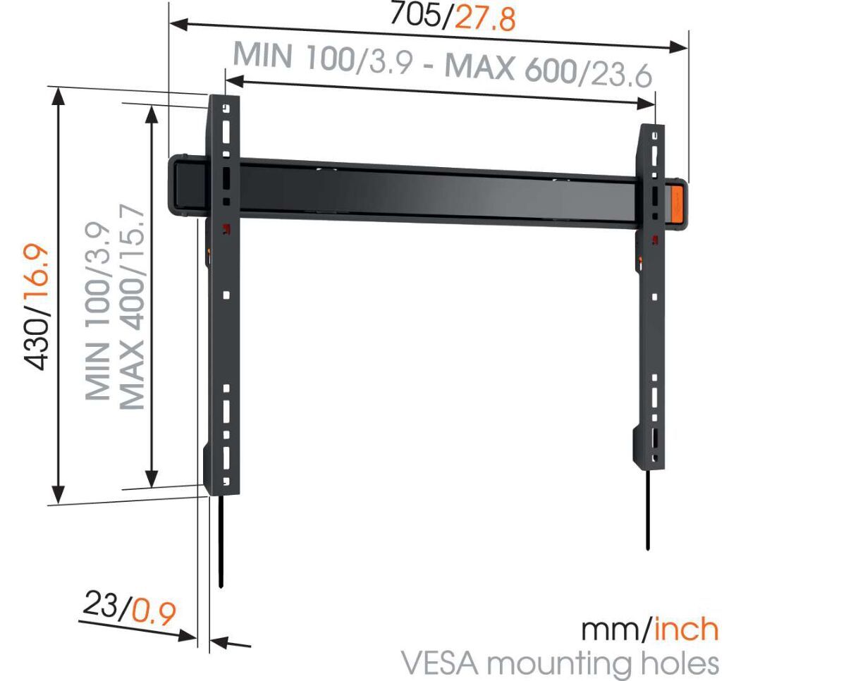 Vogel's WALL 3305 Fixed TV Wall Mount - Suitable for 40 up to 100 inch TVs up to Dimensions