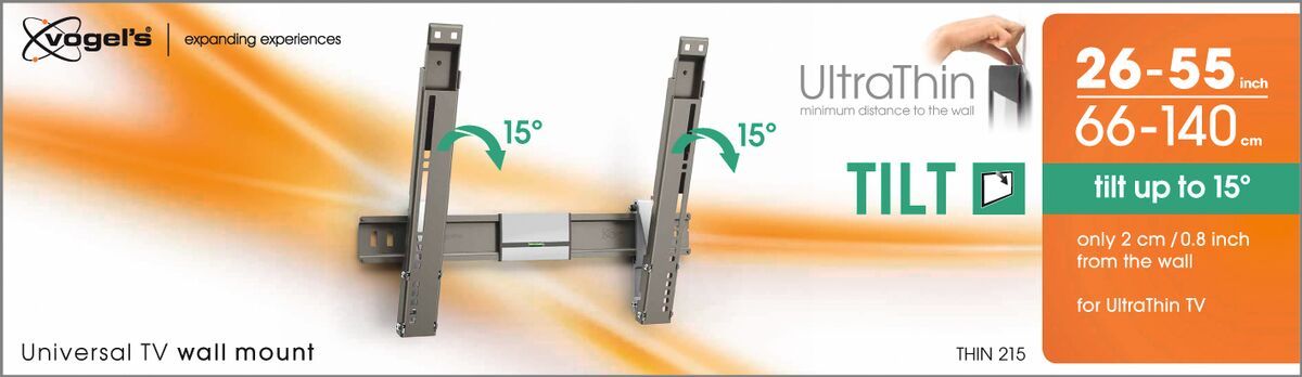 Vogel's THIN 215 UltraThin Tilting TV Wall Mount - Suitable for 26 up to 55 inch TVs up to Tilt up to 15° - Packaging front