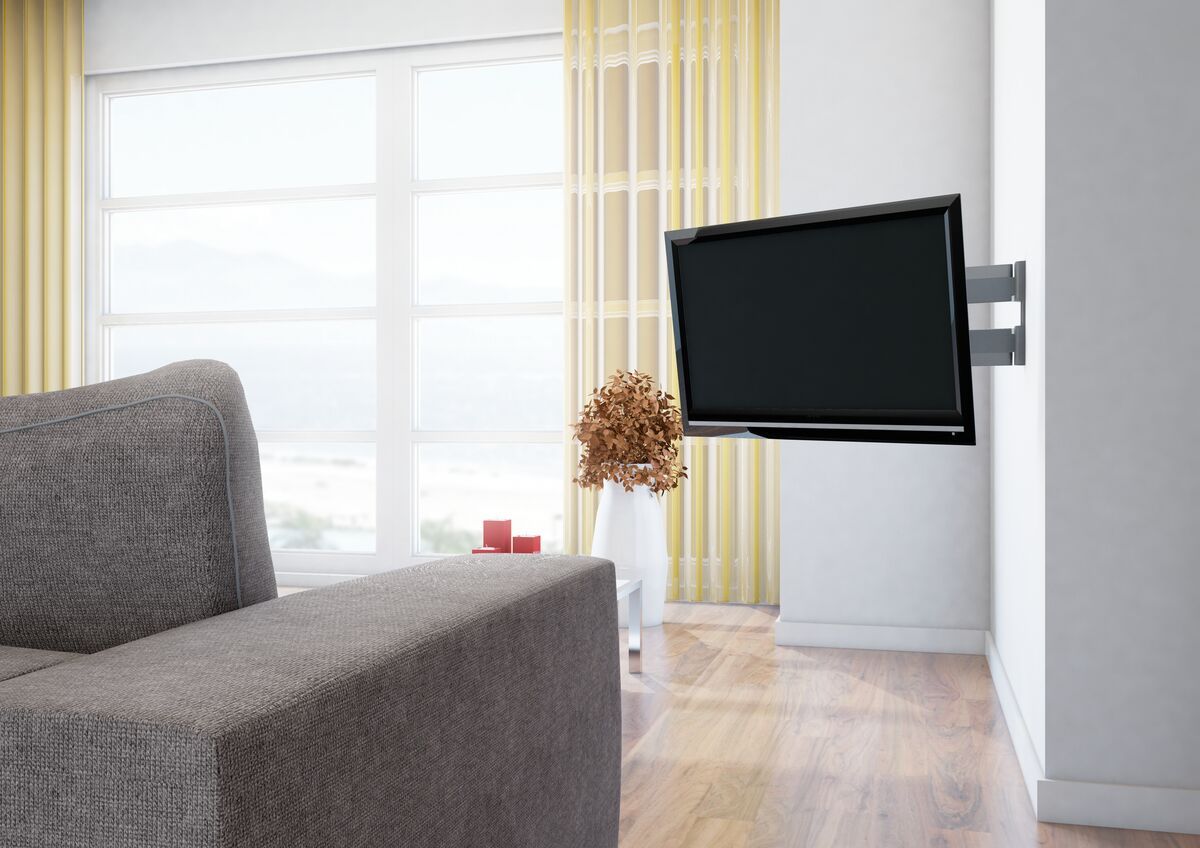 Vogel's THIN 445 UltraThin Support TV Orientable (blanc) - Convient aux téléviseurs de 26 à 55 pouces - Orientable (jusqu'à 180°) - Inclinaison jusqu'à 20° - Ambiance