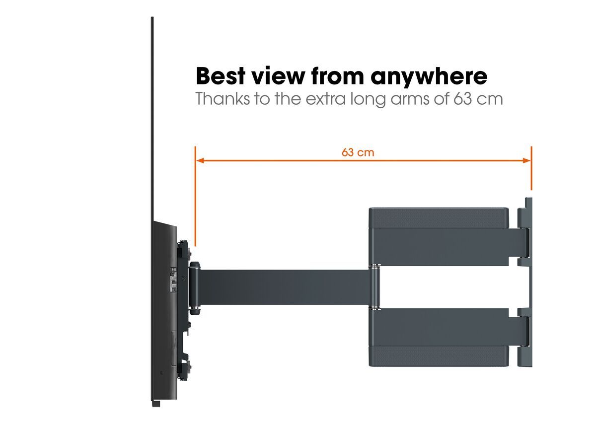 Vogel's THIN 546 ExtraThin Support TV Orientable pour écran OLED (noir) - Convient aux téléviseurs de 40 à 65 pouces - Orientable (jusqu'à 180°) - USP