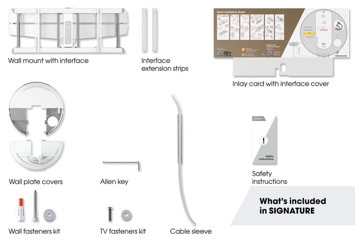 Vogel's TVM 7655 Schwenkbare TV-Wandhalterung (Weiß) - Geeignet für Fernseher von 40 bis 77 Zoll und einem Gewicht bis zu Nach vorne beweglich und drehbar (bis zu 120°) - What's in the box