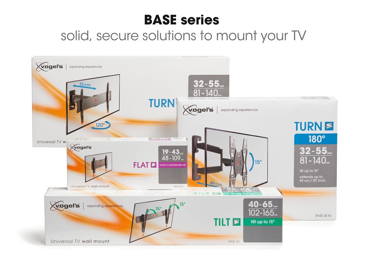 Vogel's BASE 45 M Full-Motion TV Wall Mount - Suitable for 32 up to 55 inch TVs - Full motion (up to 180°) - Tilt up to 15° - USP