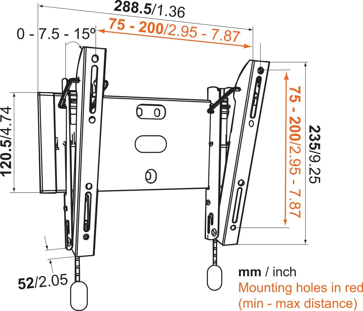 Vogel's BASE 15 S Tilting TV Wall Mount - Suitable for 19 up to 43 inch TVs up to Dimensions