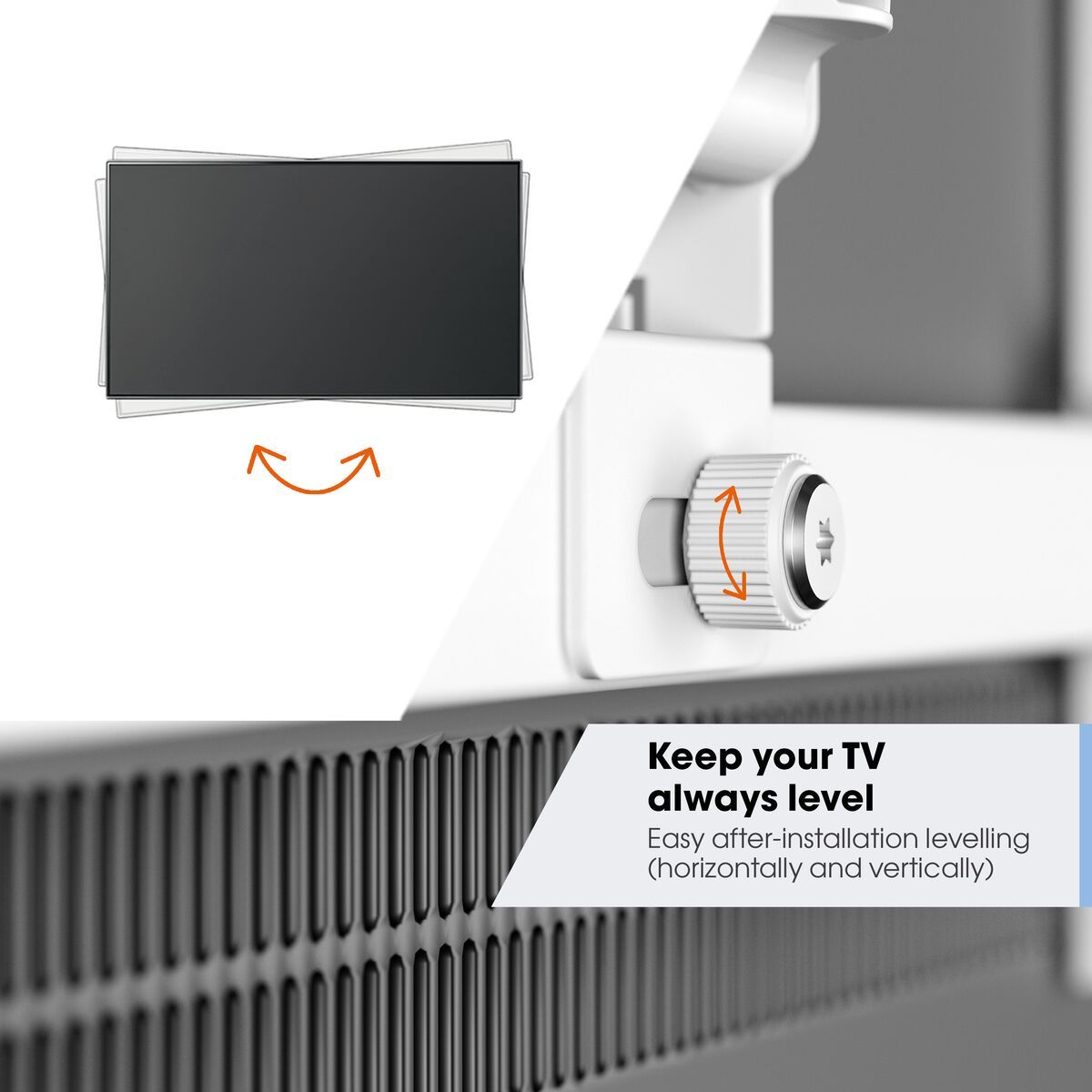 Vogel's TVM 3645 Support TV Orientable (blanc) - Convient aux téléviseurs de 40 à 77 pouces - Orientable (jusqu'à 180°) orientable - Inclinaison jusqu'à 20° - USP