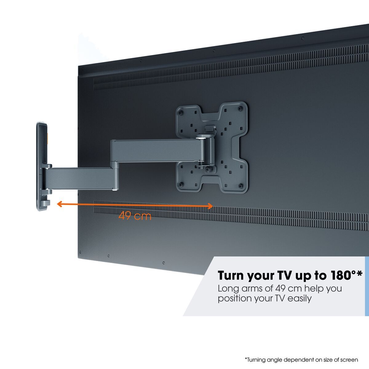 Vogel's TVM 3245 Support TV Orientable (noir) - Convient aux téléviseurs de 19 à 43 pouces - Orientable (jusqu'à 180°) orientable - Inclinaison jusqu'à 20° - USP