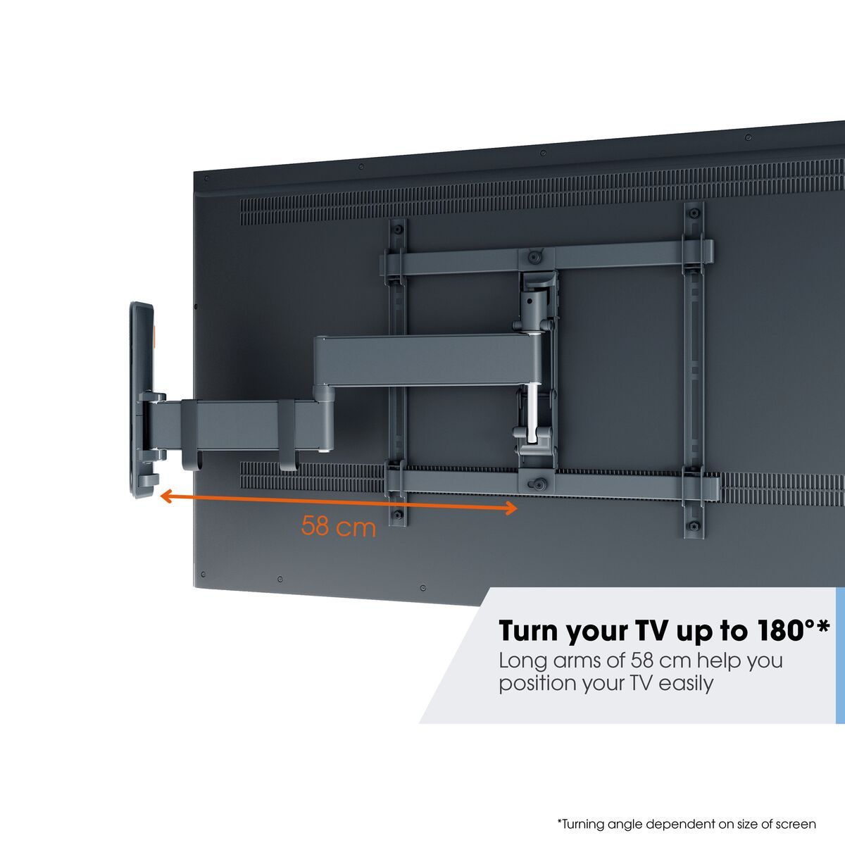 Vogel's TVM 3443 Staffa TV Girevole (nero) - Adatto per televisori da 32 a 65 pollici - Movimento completo (fino a 180°) rotazione - Inclinazione fino a 20° - USP