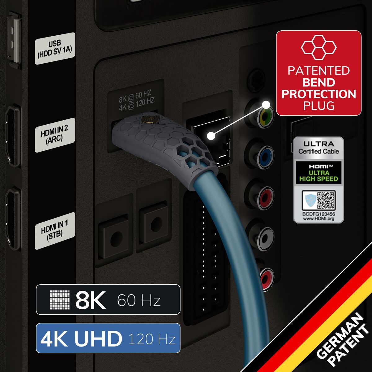 Vogel's Oehlbach Câble HDMI® Flex Evolution (3 mètres) Noir USP