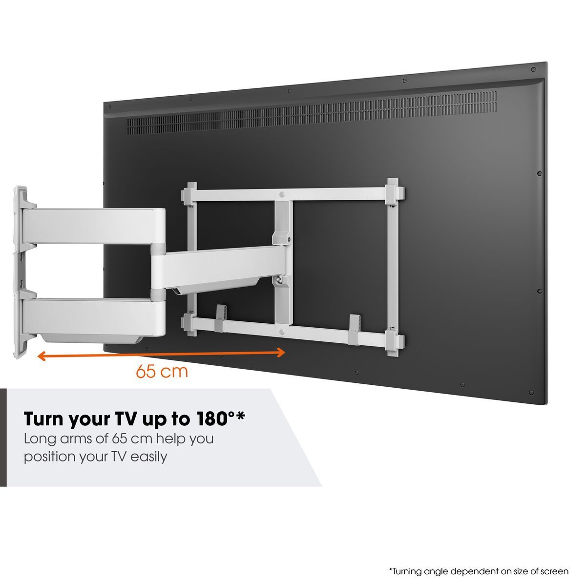 Vogel's TVM 5645 Schwenkbare TV-Wandhalterung (Weiß) - Geeignet für Fernseher von 40 bis 77 Zoll - Voll beweglich (bis zu 180°) schwenkbar - USP