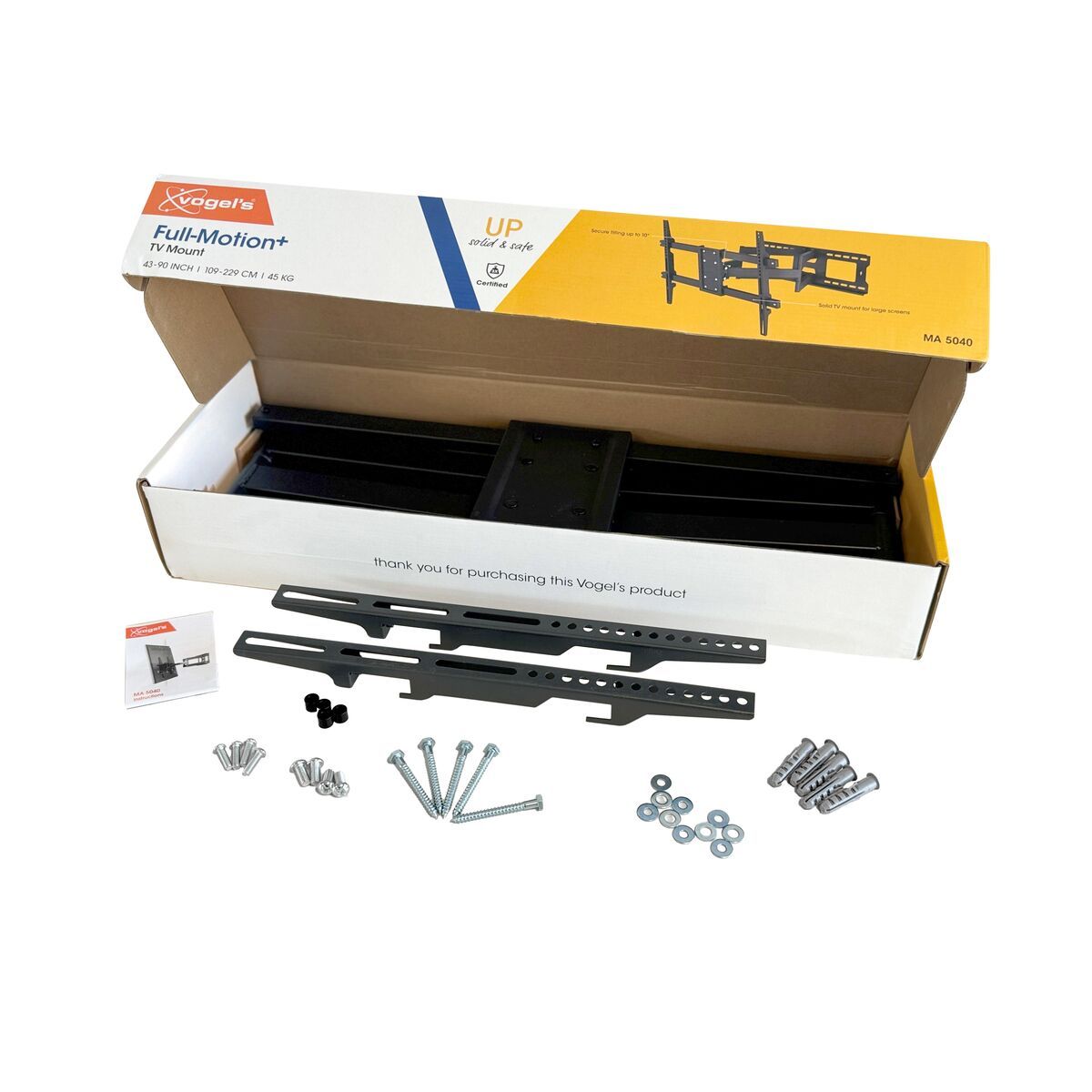 Vogel's MA5040 Schwenkbare TV-Wandhalterung - Geeignet für Fernseher von 43 bis 90 Zoll - Voll beweglich (bis zu 180°) - Bis zu 10° neigbar - Unboxing