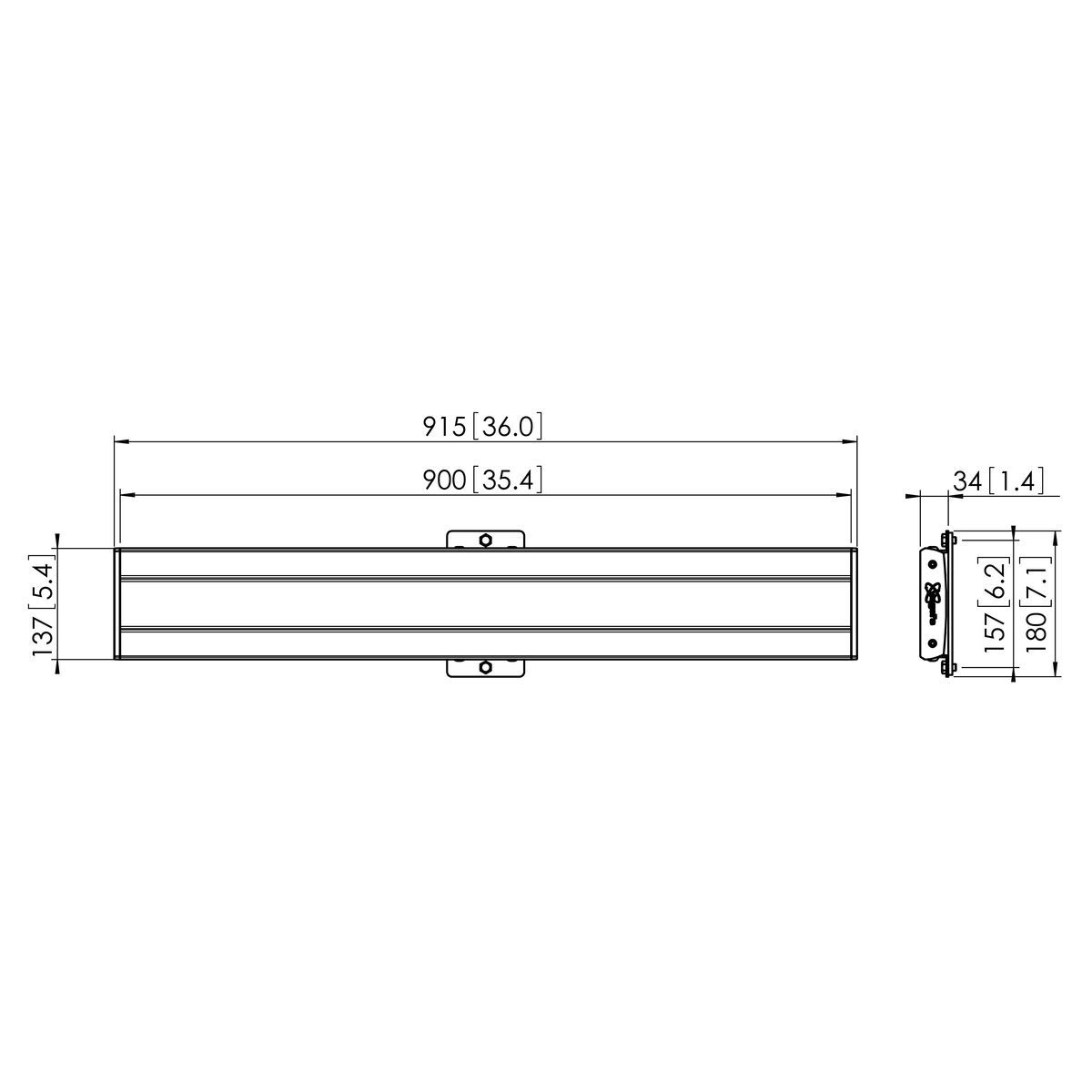 Vogel's PFB 3409B Display Interface Profile - Dimensions