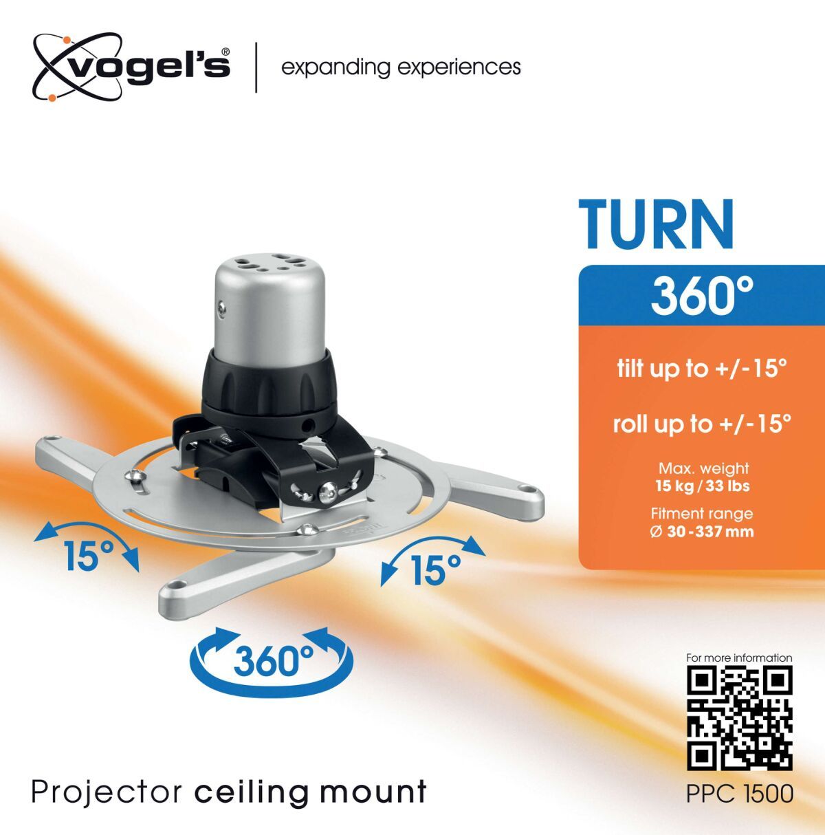 Vogel's PPC 1500S Projector plafondbeugel (zilver) - Packaging front