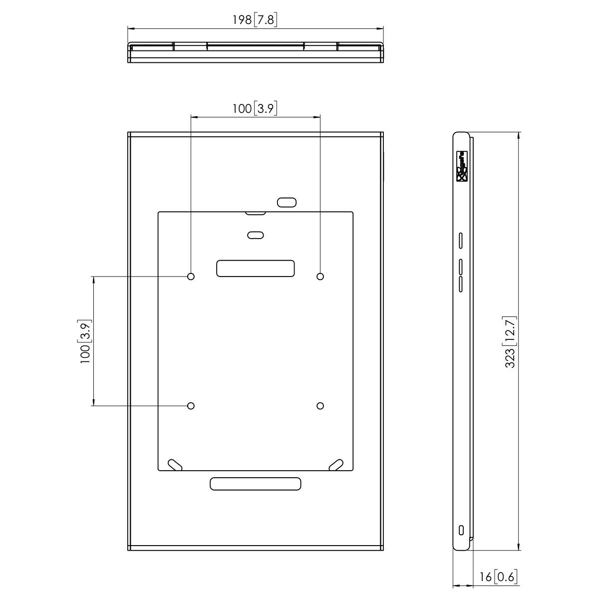 Vogel's PTS 1222 Tabletbehuizing voor Samsung Galaxy Tab A 9.7 - Dimensions