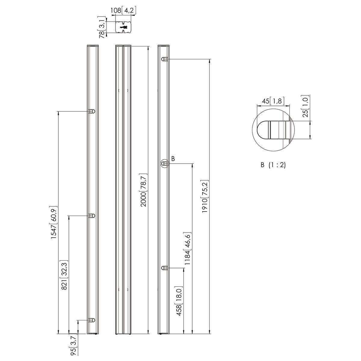 Vogel's PUC 2720B Profil - Dimensions