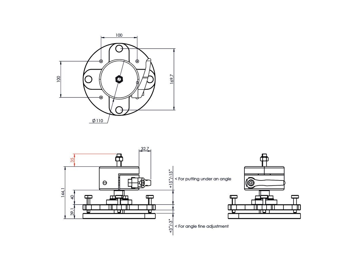 Vogel's S002.4600 Support de projecteur Dimensions