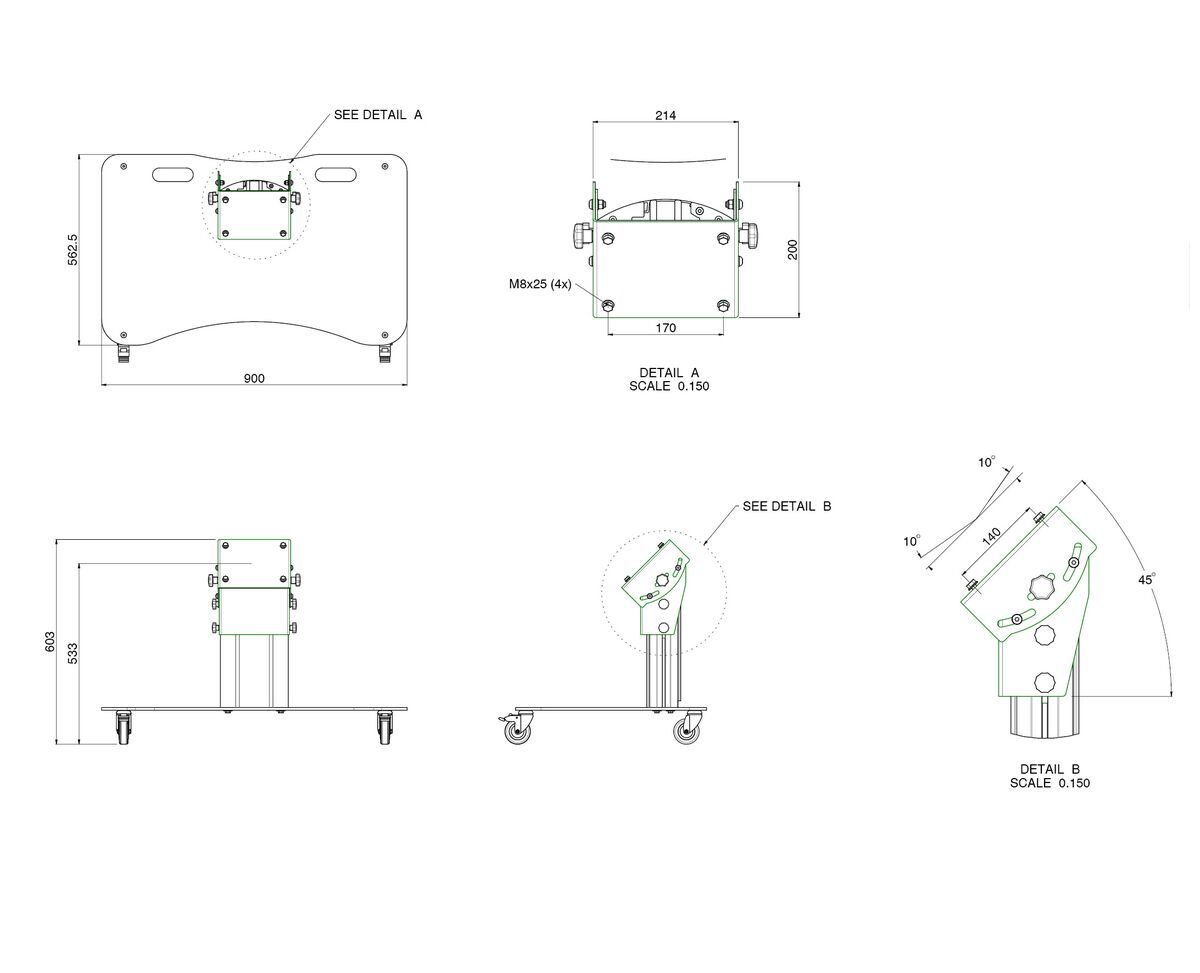 Vogel's S062.0535-65W Display Stage Trolley, 350mm Dimensions