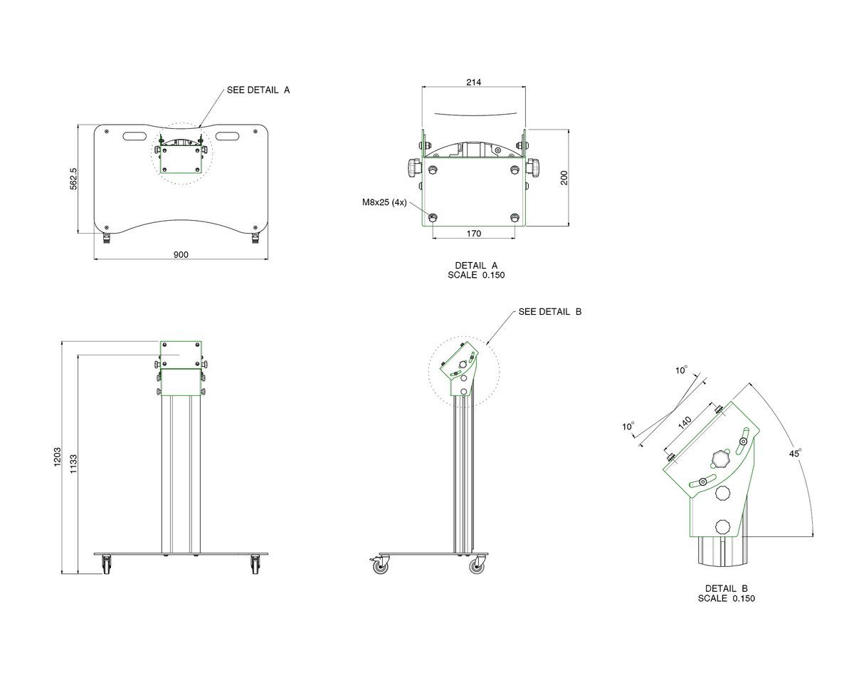Vogel's S062.0595-65W Support d'écran pour scène, 950 mm Dimensions