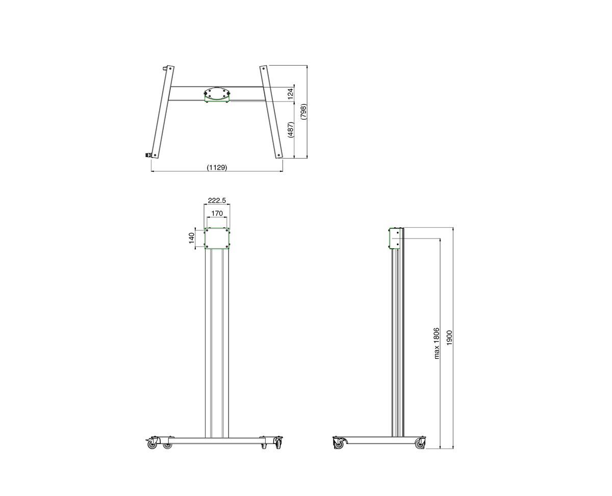 Vogel's S062.3905 Trolley pour écran Dimensions