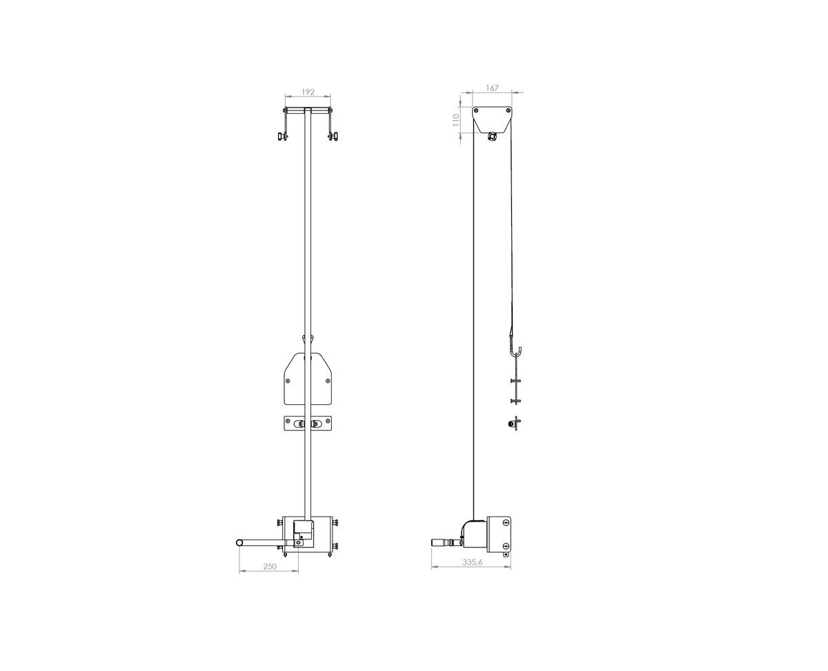 Vogel's S063.0600 Hoist System for divisible Floor Stand Dimensions